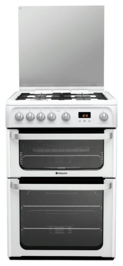 Hotpoint HUG61P Double Gas Cooker - White.